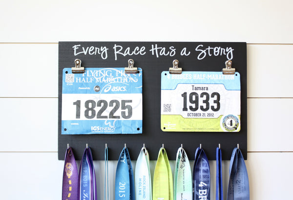 Running Race Bib and Medal Holder - Every Race Has a Story - York Sign Shop - 2