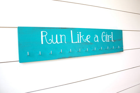 Running Medal Holder - Run Like a Girl - Large - York Sign Shop - 1