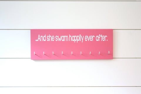 Swim Medal Holder- …And she swam happily ever after. - Medium - York Sign Shop - 1