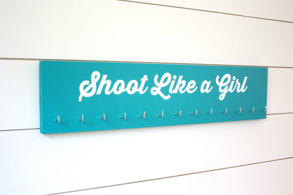 Shooting Medal Holder - Shoot Like a Girl  - Large - York Sign Shop - 2