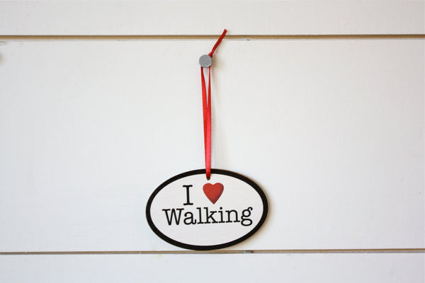 I Love Walking Christmas Ornament - Great gift for walkers! - York Sign Shop - 2