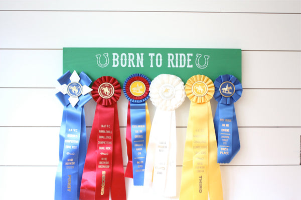 Equestrian Ribbon Holder - Born to Ride - Horseback Riding - Horse Show - York Sign Shop - 2