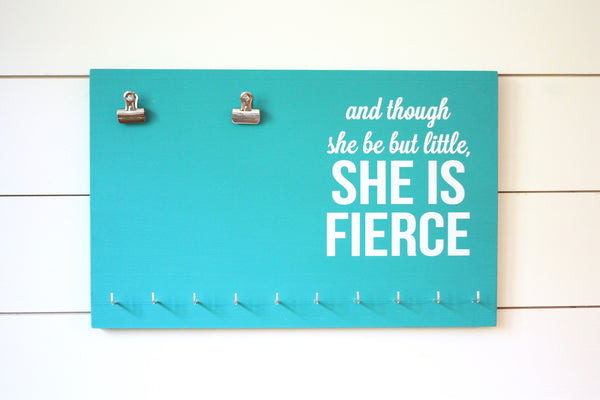 Race Bib & Medal Holder - And though she be but little, she is fierce - York Sign Shop - 2