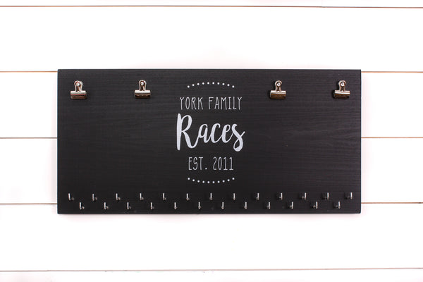 Personalized Family Race Bib and Medal Holder - Couple - Extra Large Size