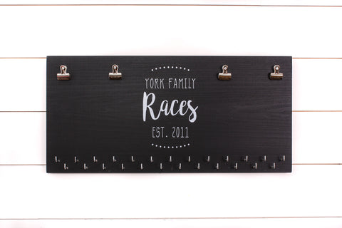 Personalized Family Race Bib and Medal Holder - Couple - Extra Large Size