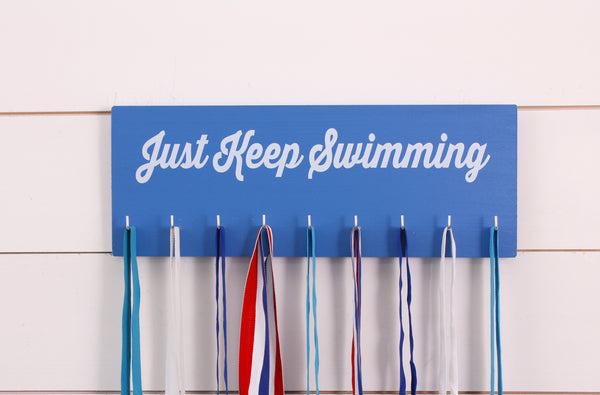 Swim Medal Holder- Just Keep Swimming - Medium
