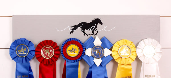 Equestrian Ribbon Holder - Ride with Horse Silhouette - Horseback Riding - Horse Show