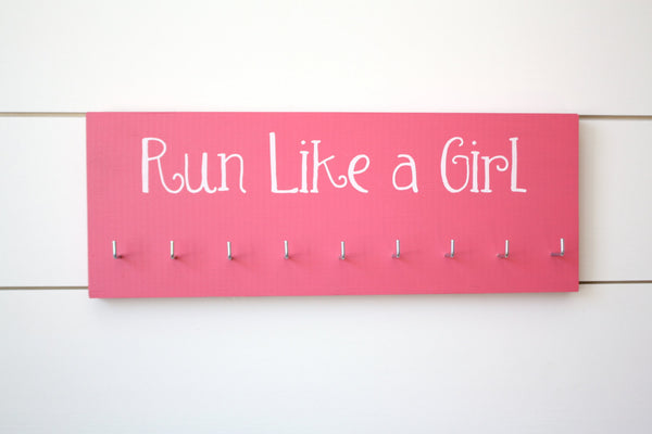 Running Medal Holder - Run Like a Girl - Medium - York Sign Shop - 1