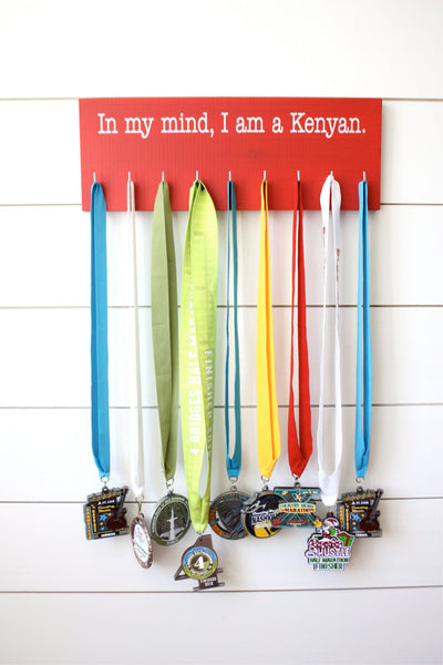 Running Medal Holder - In my mind, I am a Kenyan - Medium - York Sign Shop - 2
