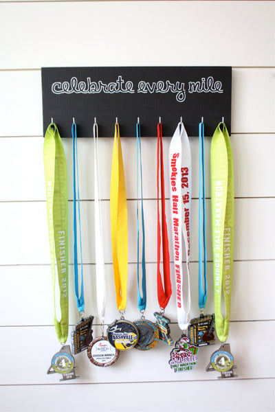 Running Medal Holder - Celebrate Every Mile - Medium - York Sign Shop - 2