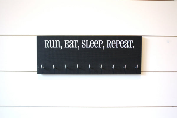 Running Medal Holder - Run, Eat, Sleep, Repeat - Medium - York Sign Shop - 2