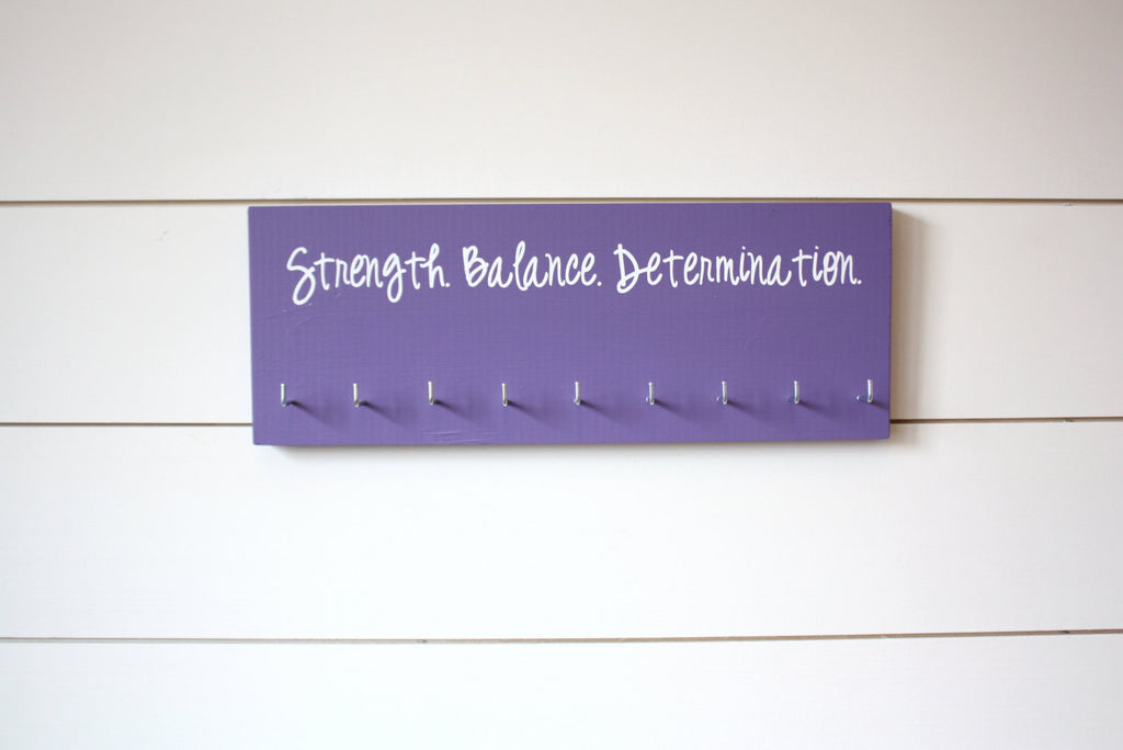 Gymnast Medal Holder / Display - Strength. Balance. Determination. - Medium - York Sign Shop - 1