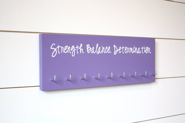 Gymnast Medal Holder / Display - Strength. Balance. Determination. - Medium - York Sign Shop - 2