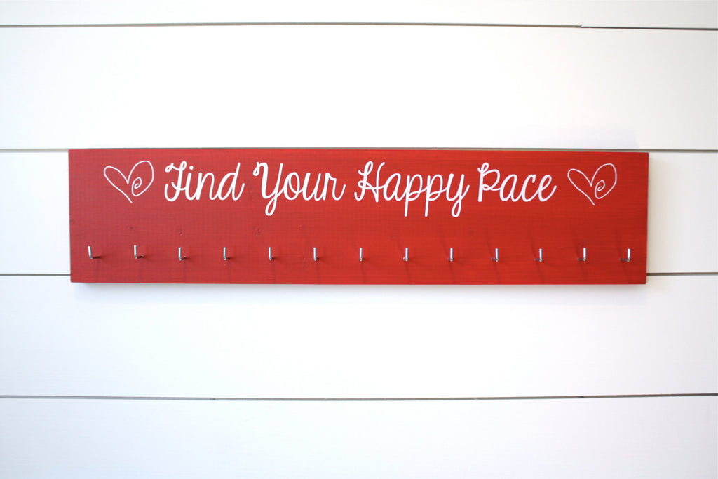 Running Medal Holder - Find Your Happy Pace - Large - York Sign Shop - 1