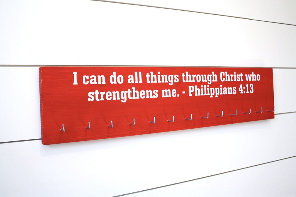 Medal Holder - Christian Bible Verse Philippians 4:13 - Large - York Sign Shop - 1