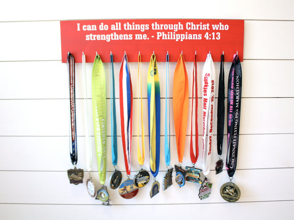 Medal Holder - Christian Bible Verse Philippians 4:13 - Large - York Sign Shop - 3