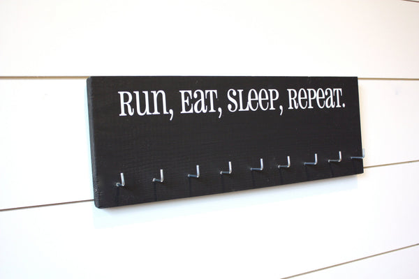 Running Medal Holder - Run, Eat, Sleep, Repeat - Medium - York Sign Shop - 3