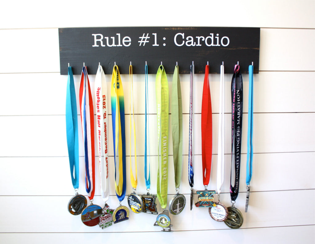 Medal Holder inspired by Zombie Land - Rule #1: Cardio - Large - York Sign Shop - 1