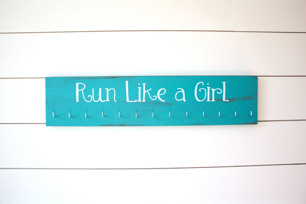 Running Medal Holder - Run Like a Girl - Large - York Sign Shop - 2