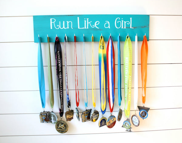 Running Medal Holder - Run Like a Girl - Large - York Sign Shop - 3