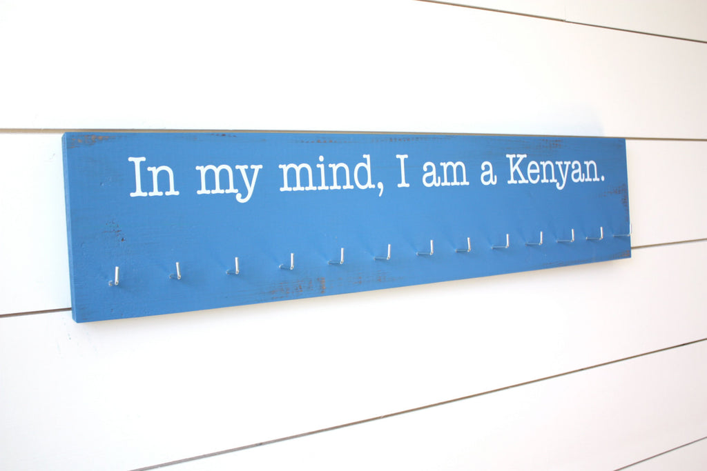 Running Medal Holder - In my mind, I am a Kenyan - Large - York Sign Shop - 1