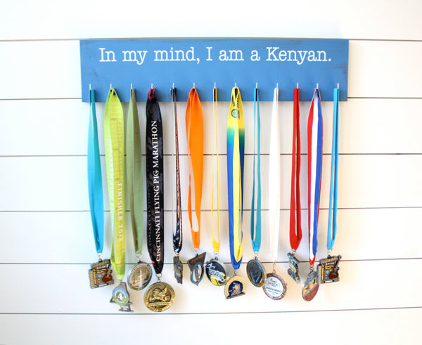 Running Medal Holder - In my mind, I am a Kenyan - Large - York Sign Shop - 2