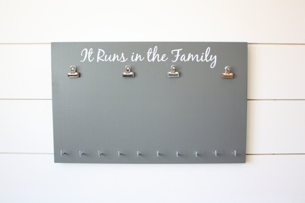 Running Race Bib and Medal Holder - It Runs in the Family - York Sign Shop - 1