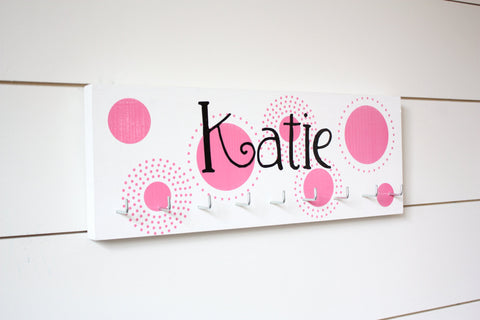 Personalized Medal Holder with Polka Dots - Medium - York Sign Shop - 1