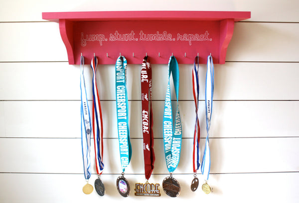 Cheerleading Trophy Shelf and Medal Holder / Display - York Sign Shop - 3