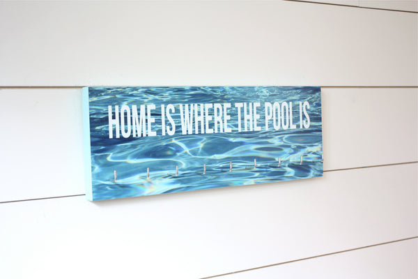 Swimming Medal Holder - Home is where the pool is - Medium - York Sign Shop - 1