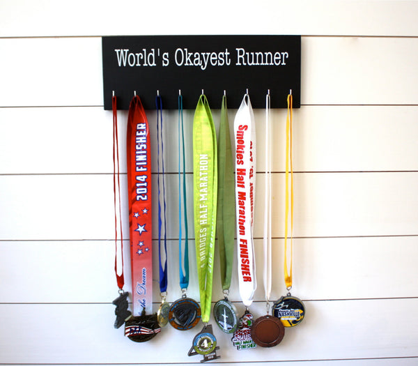 Running Medal Holder - World's Okayest Runner - Medium - York Sign Shop - 2