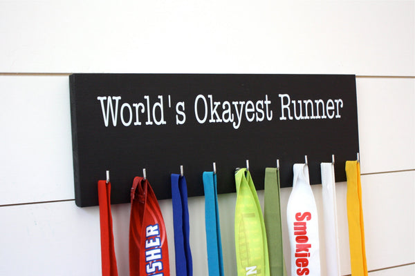 Running Medal Holder - World's Okayest Runner - Medium - York Sign Shop - 1
