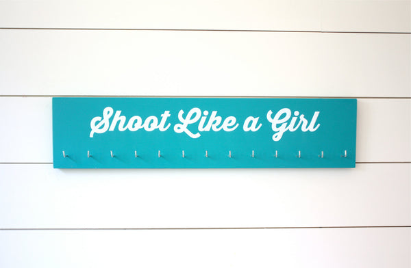 Shooting Medal Holder - Shoot Like a Girl  - Large - York Sign Shop - 1
