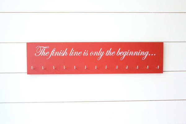 Running Medal Holder -  The finish line is only the beginning...  - Large - York Sign Shop - 2