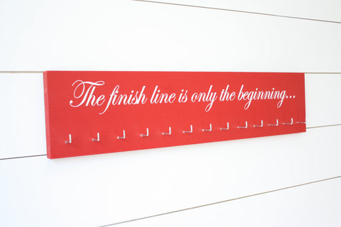 Running Medal Holder -  The finish line is only the beginning...  - Large - York Sign Shop - 1