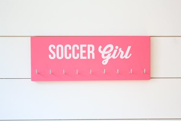 Soccer Girl Medal Holder - Medium - York Sign Shop - 1