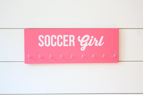 Soccer Girl Medal Holder - Medium - York Sign Shop - 1