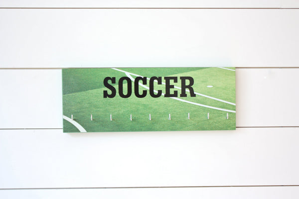 Soccer Medal Holder - Photo background of field / pitch - Medium - York Sign Shop - 2