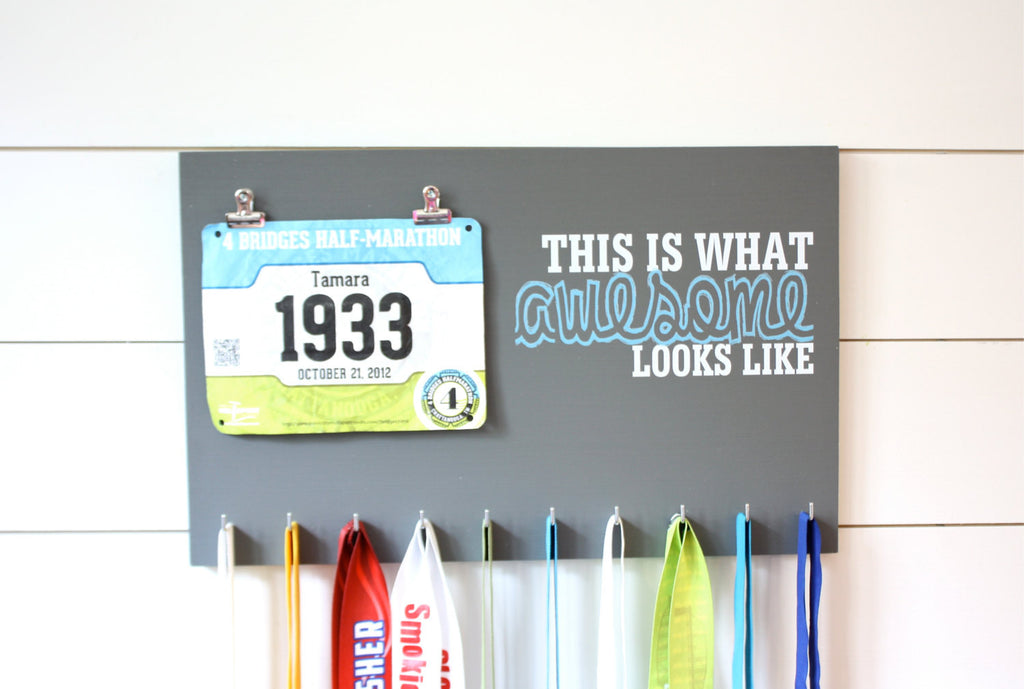Race Bib & Medal Holder - This is What Awesome Looks Like - York Sign Shop - 1