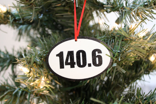 140.6 Triathlon Christmas Ornament - Great gift for Ironman triathletes! - York Sign Shop - 1