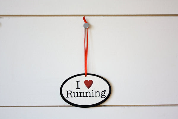 I Love Running Christmas Ornament - Great gift for runners! - York Sign Shop - 2