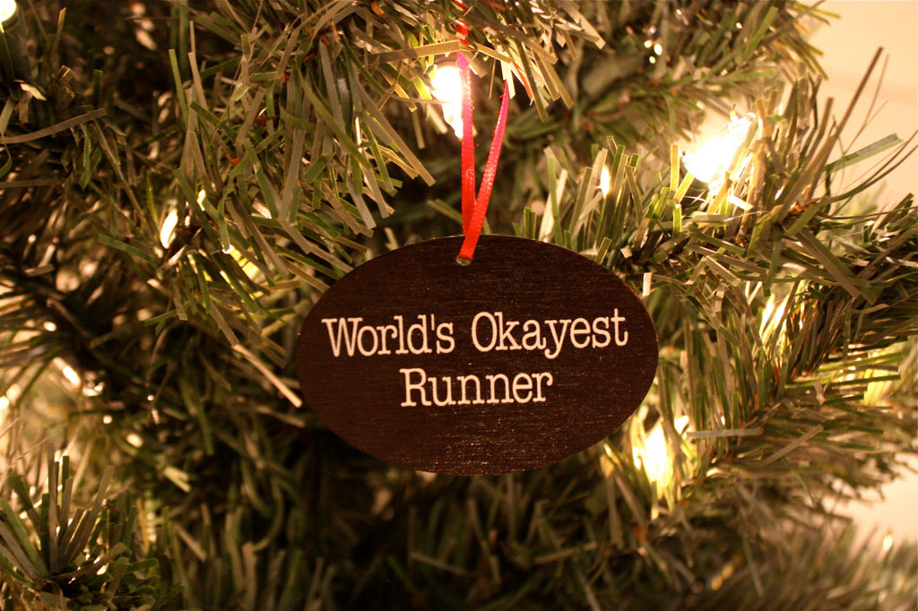 World's Okayest Runner Christmas Ornament - Makes a great gift! - York Sign Shop