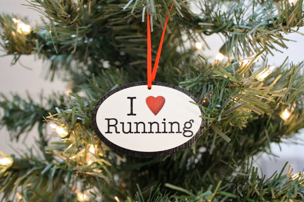 I Love Running Christmas Ornament - Great gift for runners! - York Sign Shop - 1