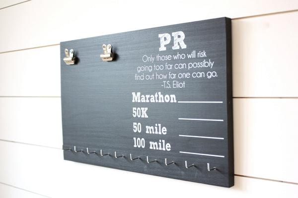 Ultra PR Chalkboard Race Bib and Medal Holder - Marathon, 50K, 50 Mile, 100 Mile - York Sign Shop - 1