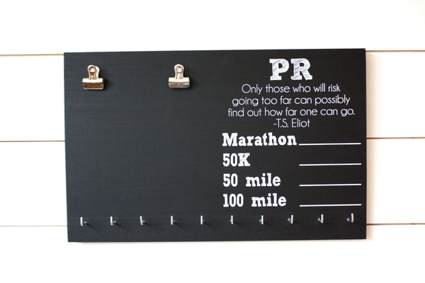 Ultra PR Chalkboard Race Bib and Medal Holder - Marathon, 50K, 50 Mile, 100 Mile - York Sign Shop - 2