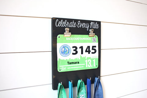Running Race Bib & Medal Display - Celebrate Every Mile - York Sign Shop - 1