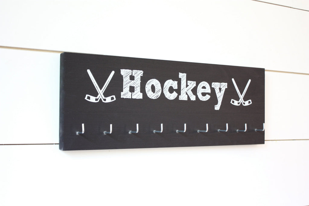 Hockey Medal Holder with Hockey Stick graphics - Medium - York Sign Shop - 1